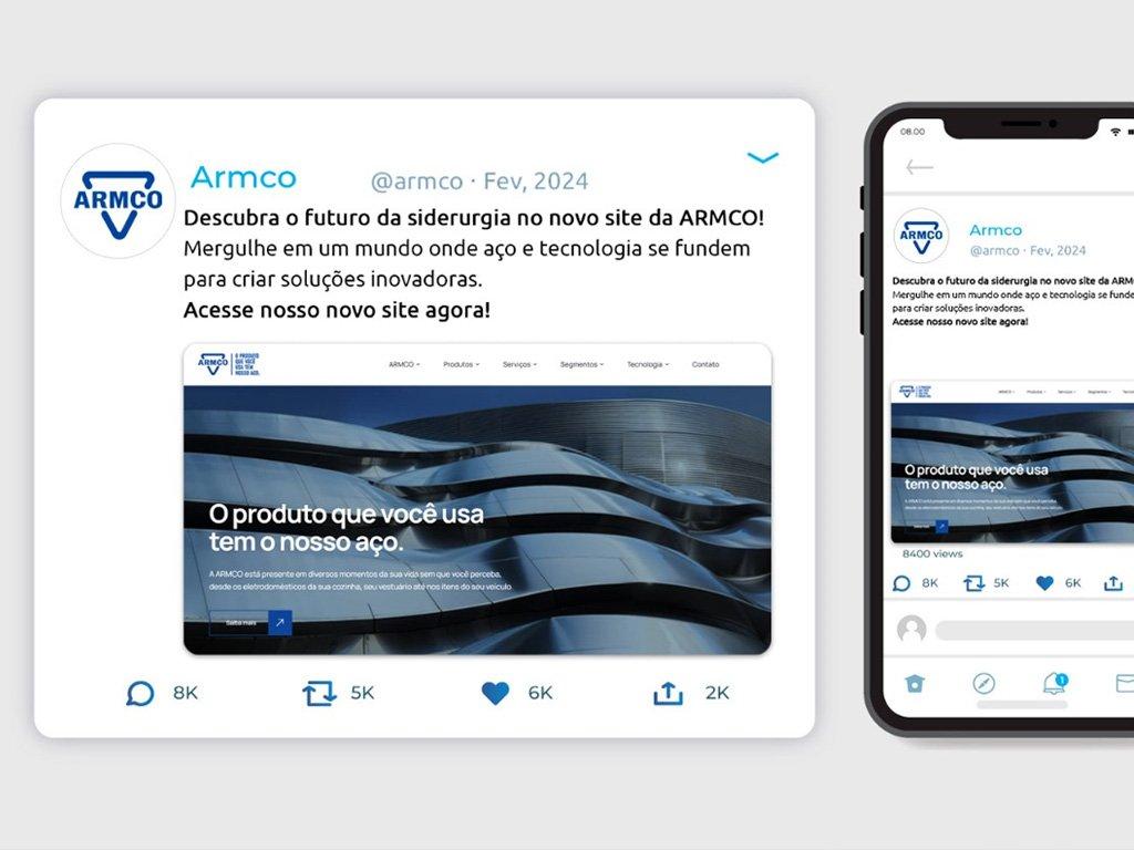 Campanha em redes sociais para divulgação do site ARMCO