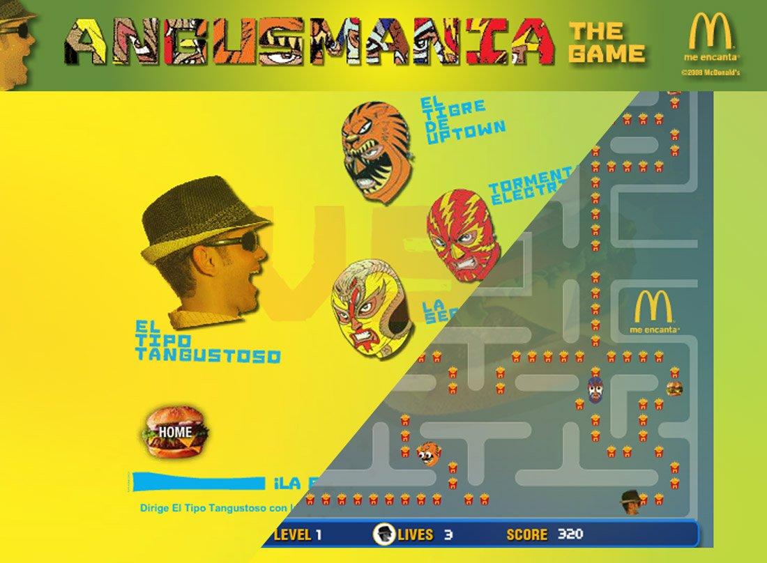 Advergame Angusmania inspirado em Pac-Man criado pela Ex.id para o McDonald’s
