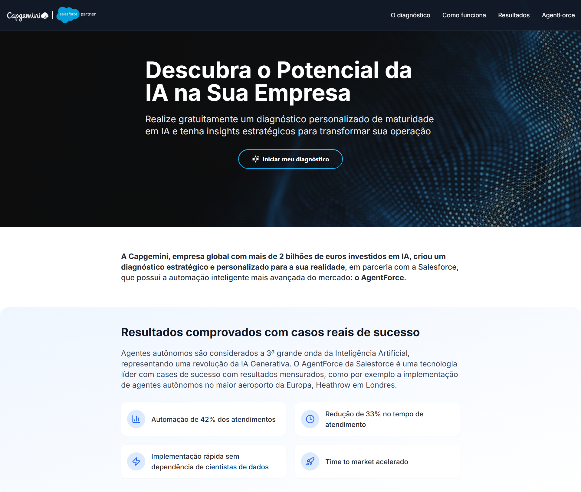 Sistema de diagnóstico de maturidade em inteligência artificial desenvolvido pela Ex.id para a Capgemini