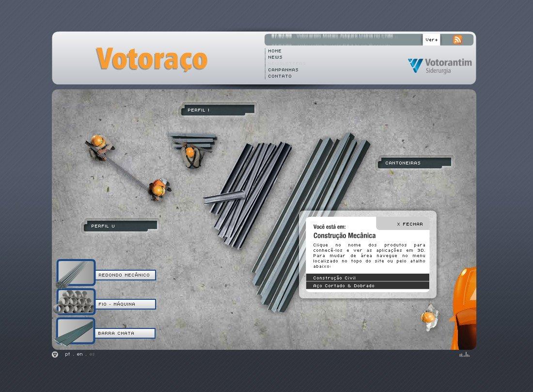 Layout responsivo do site Votoraço
